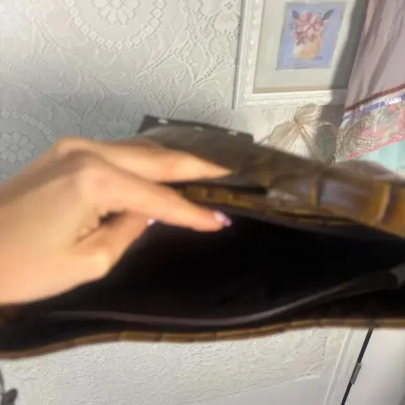 vintage‎ leather brown western shoulder bag purse - Picture 5 of 6